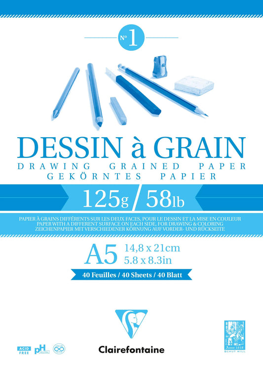 Zeichnung Kornblock verklebt 40F A5 125g (5er-Pack)
