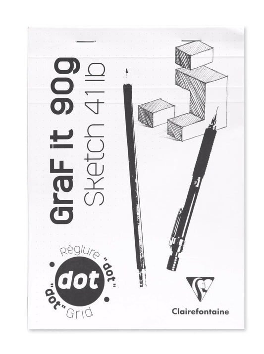 GraF'it dot bloc agrafé 80F A5 90g - Blanc (Lot x10)