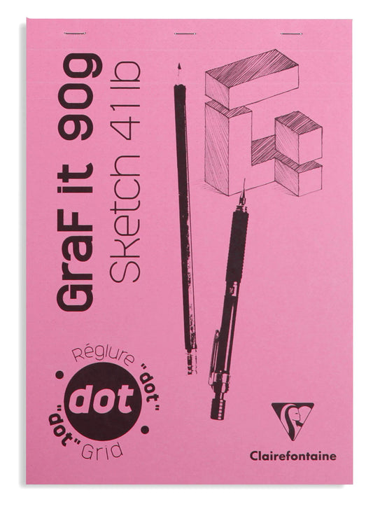 GraF'it dot bloc agrafé 80F A5 90g - Rose (Lot x10)