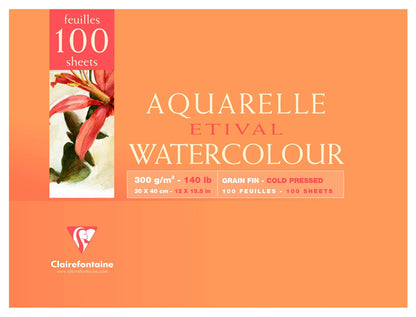 Blocco etivale incollato 2 lati 100F 30x40cm 300g grano fine (confezione da 2)