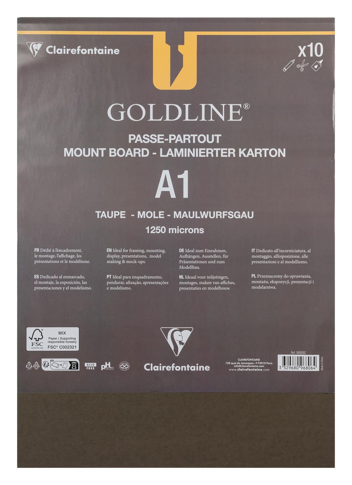 Goldline laminato per tutti i pacchetti 10F A1 1.25mm - Taupe - Nuovo