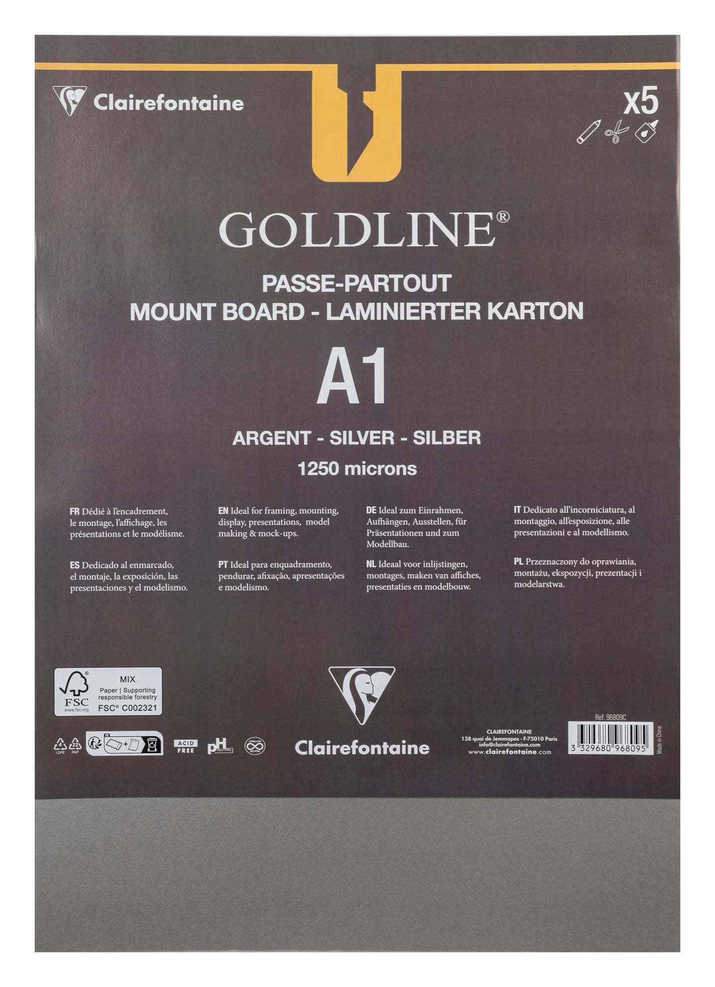 Goldline laminato per pacchetto 5F A1 1.25mm - Argento - Nuovo