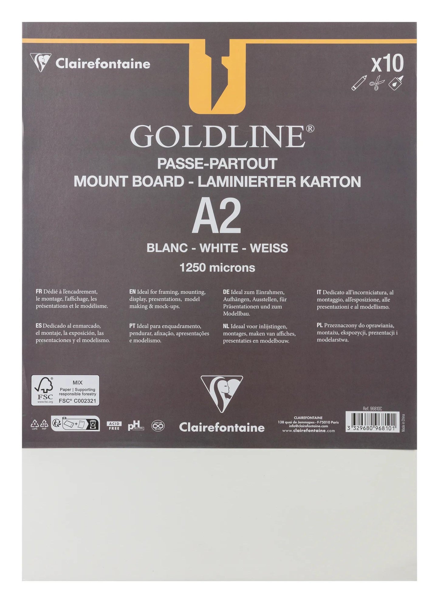 Goldline laminated for all pack 10F A2 1.25mm - White - New