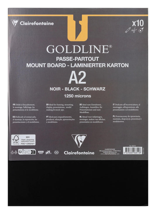 Goldline laminiert für alle Packung 10F A2 1.25mm - Schwarz - Neu