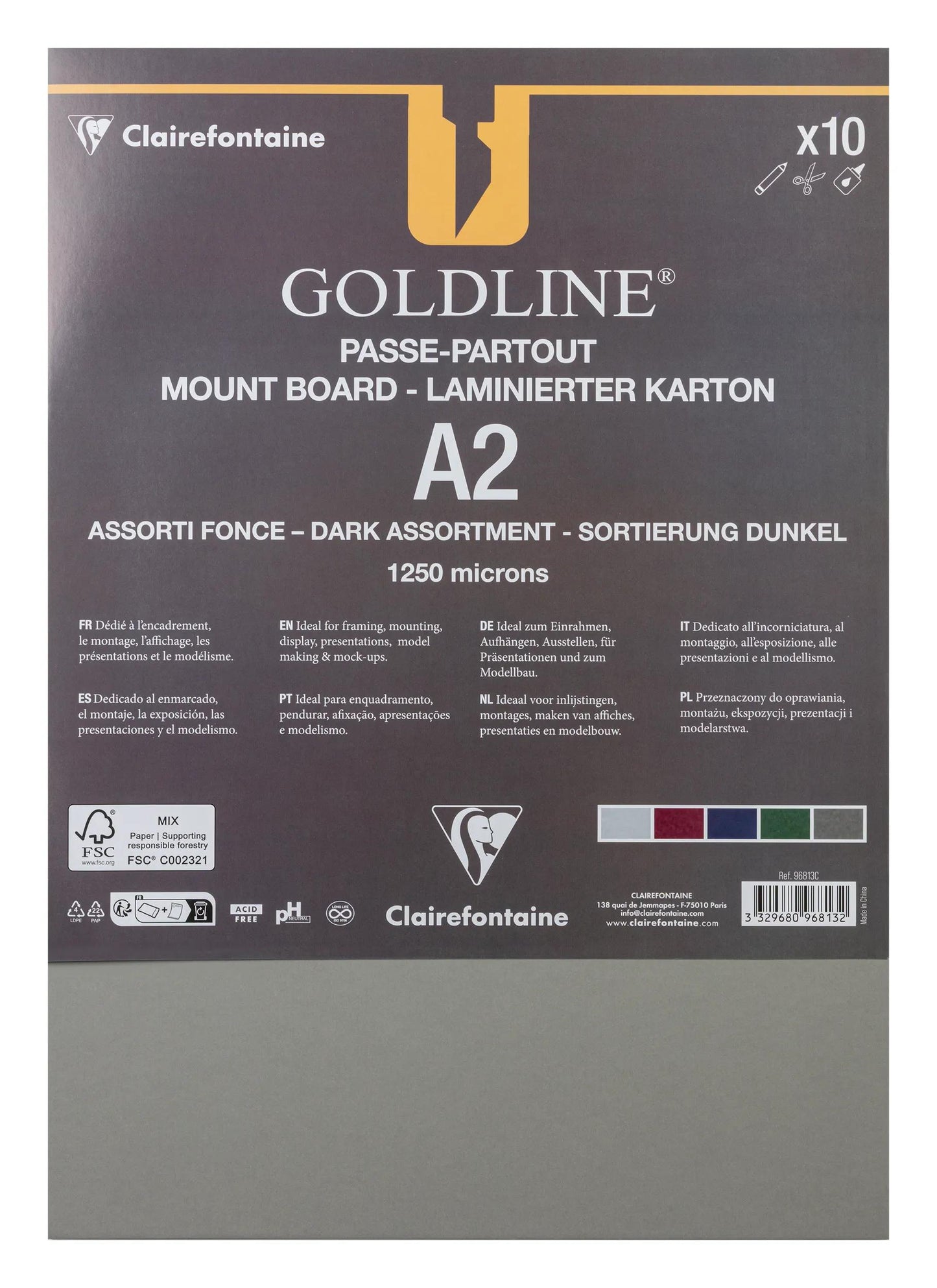 Goldline contrecollé pour passe-partout paquet 10F A2 1,25mm - Assortiment teintes claires - New