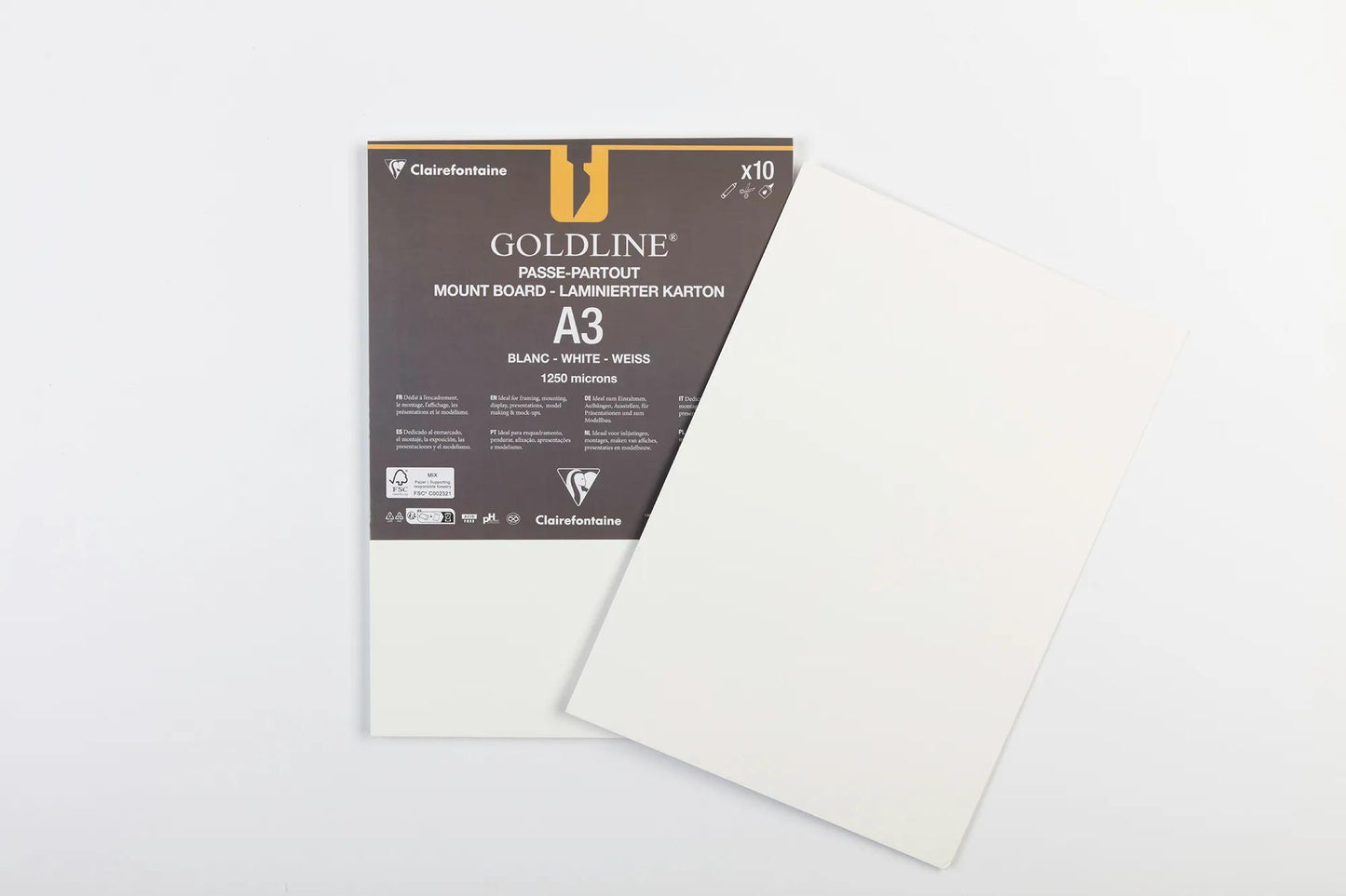 Goldline laminiert für alle Packung 10F A3 1.25mm - Weiß - Neu