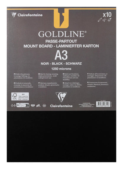 Goldline laminated for all pack 10F A3 1.25mm - Black - New