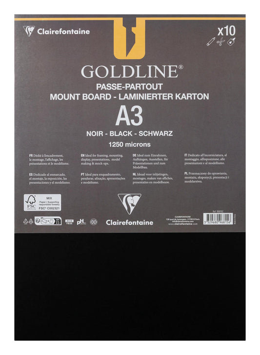 Goldline laminiert für alle Packung 10F A3 1.25mm - Schwarz - Neu