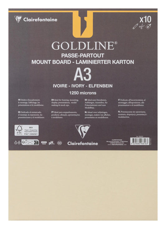 Goldline laminiert für alle Packung 10F A3 1.25mm - Elfenbein - Neu
