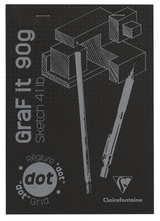 GraF'it dot bloc agrafé 80F A5 90g - Noir (lot de 5)