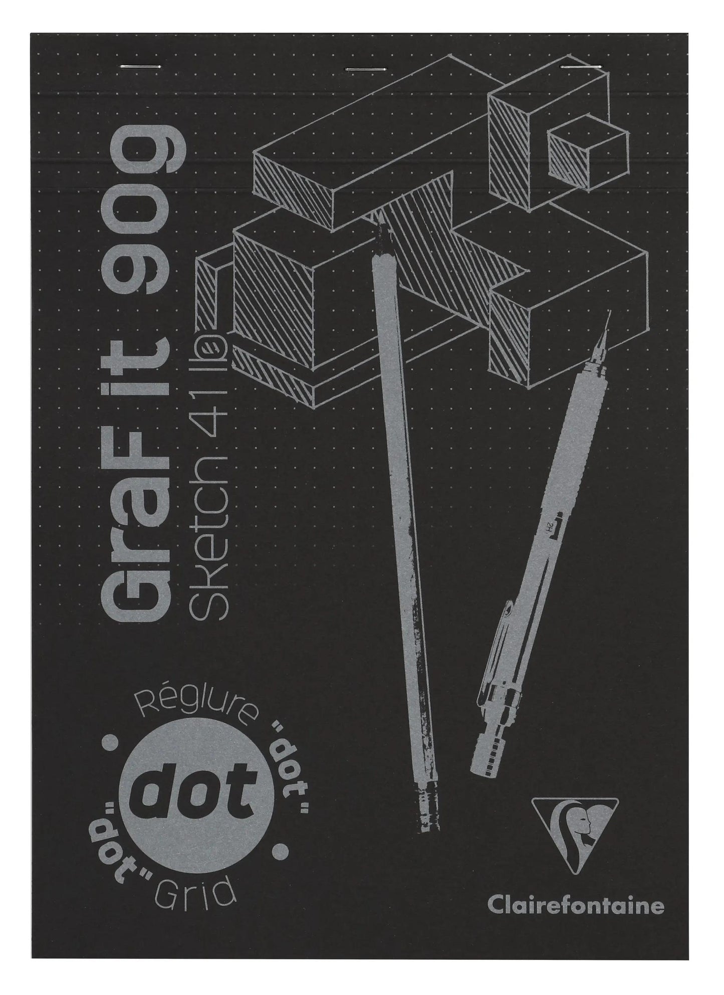 GraF'it dot block stapled 80F A4 90g - Black (Pack x5)
