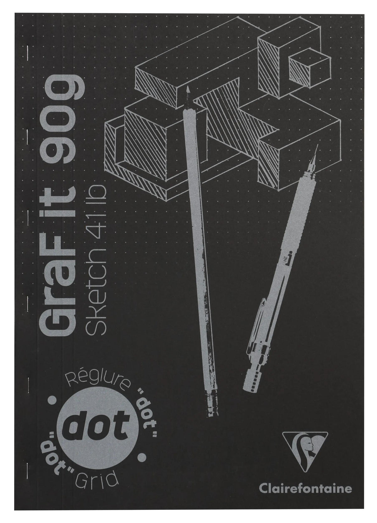 GraF'it dot bloc agrafé 80F A3 90g - Noir (lot de 5)