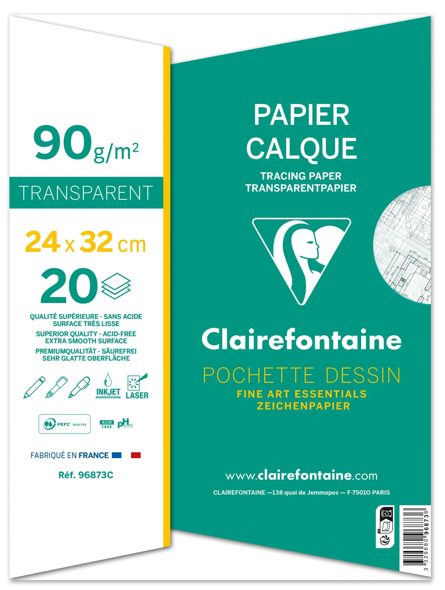 Papierschichtbeutel 20F 24x32cm 90/95g (Paket x10)