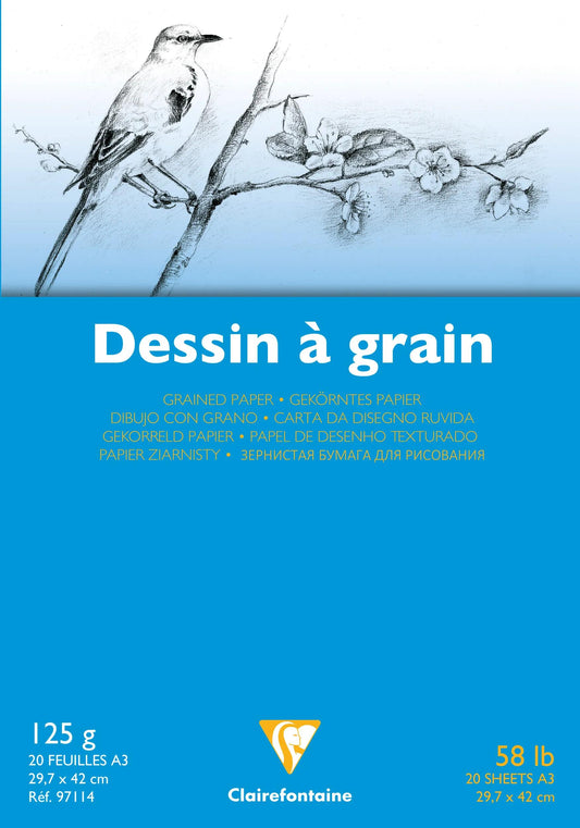 Grainzeichnung verklebt Block 20F A3 125g (5er-Pack)