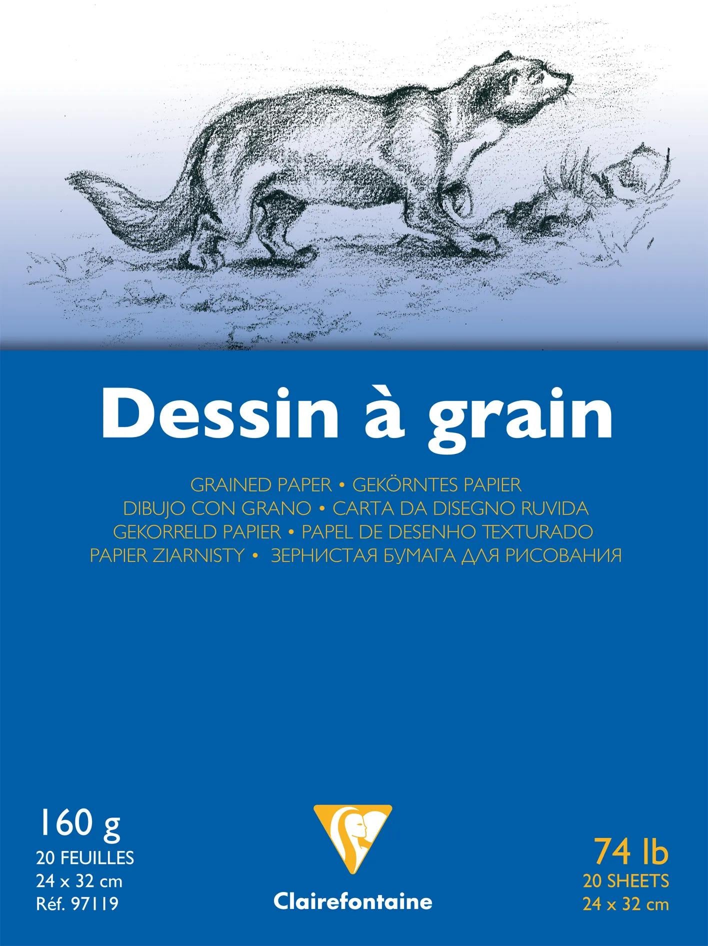 Grain drawing glued block 20F 24x32cm 160g (Pack x5)