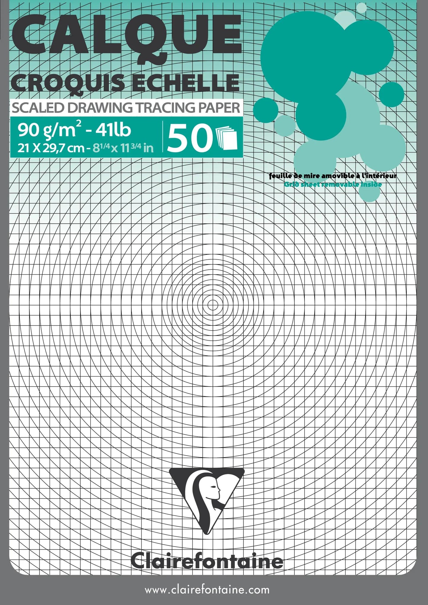 Blocco di strati di carta incollato 50F A4 90/95g scala