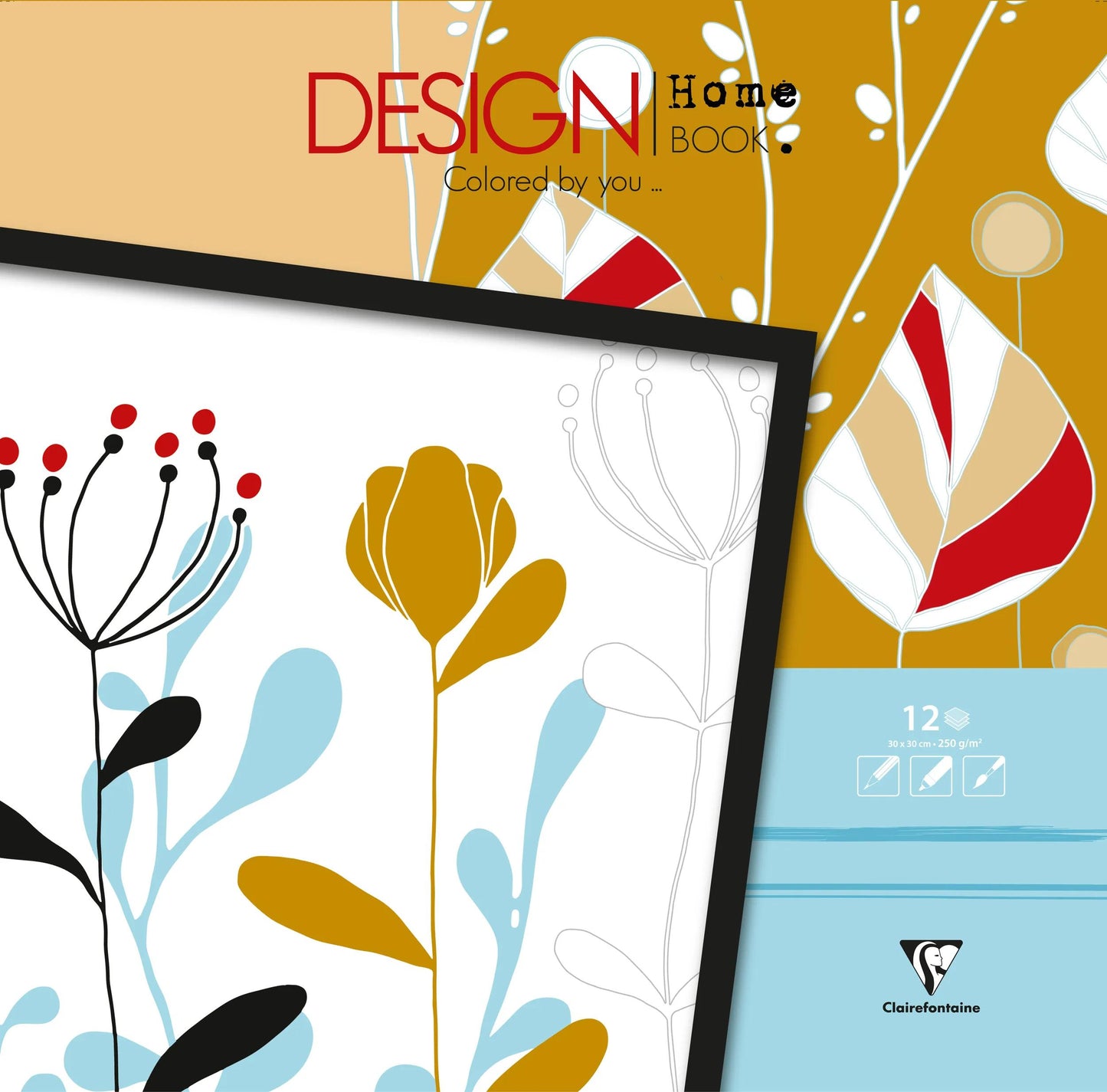 DESIGN HOME BOOK, block of 12 sheets 250g/m2 in format 30x30cm (Pack x5)