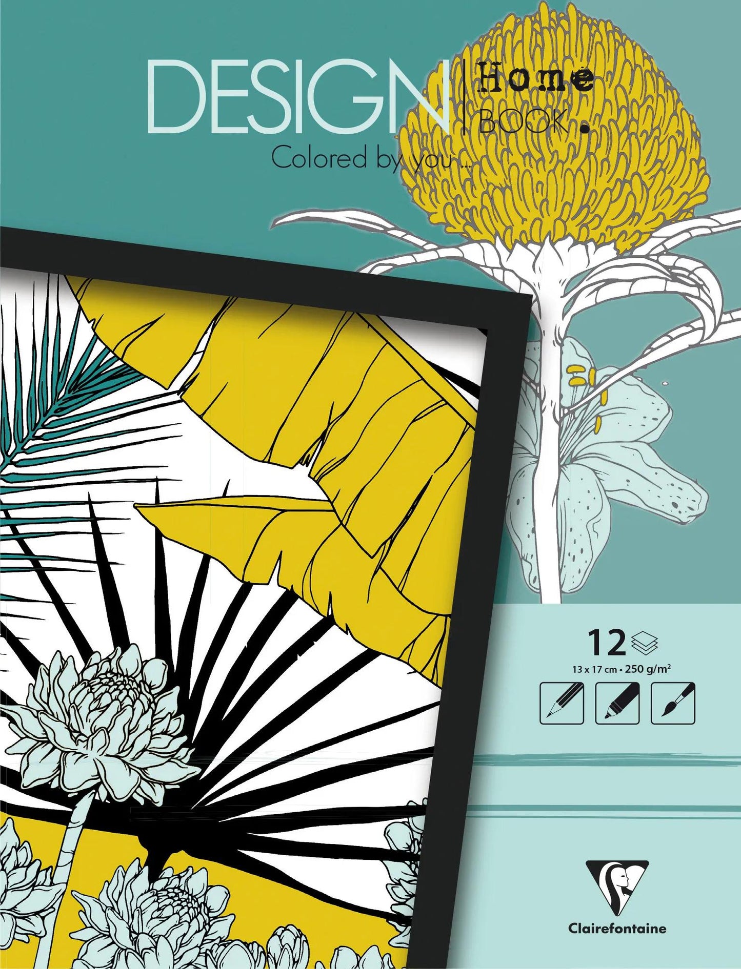 DESIGN HOME BOOK, Block von 12 Blättern 250g/m2 im Format 13x17cm (Paket x5)
