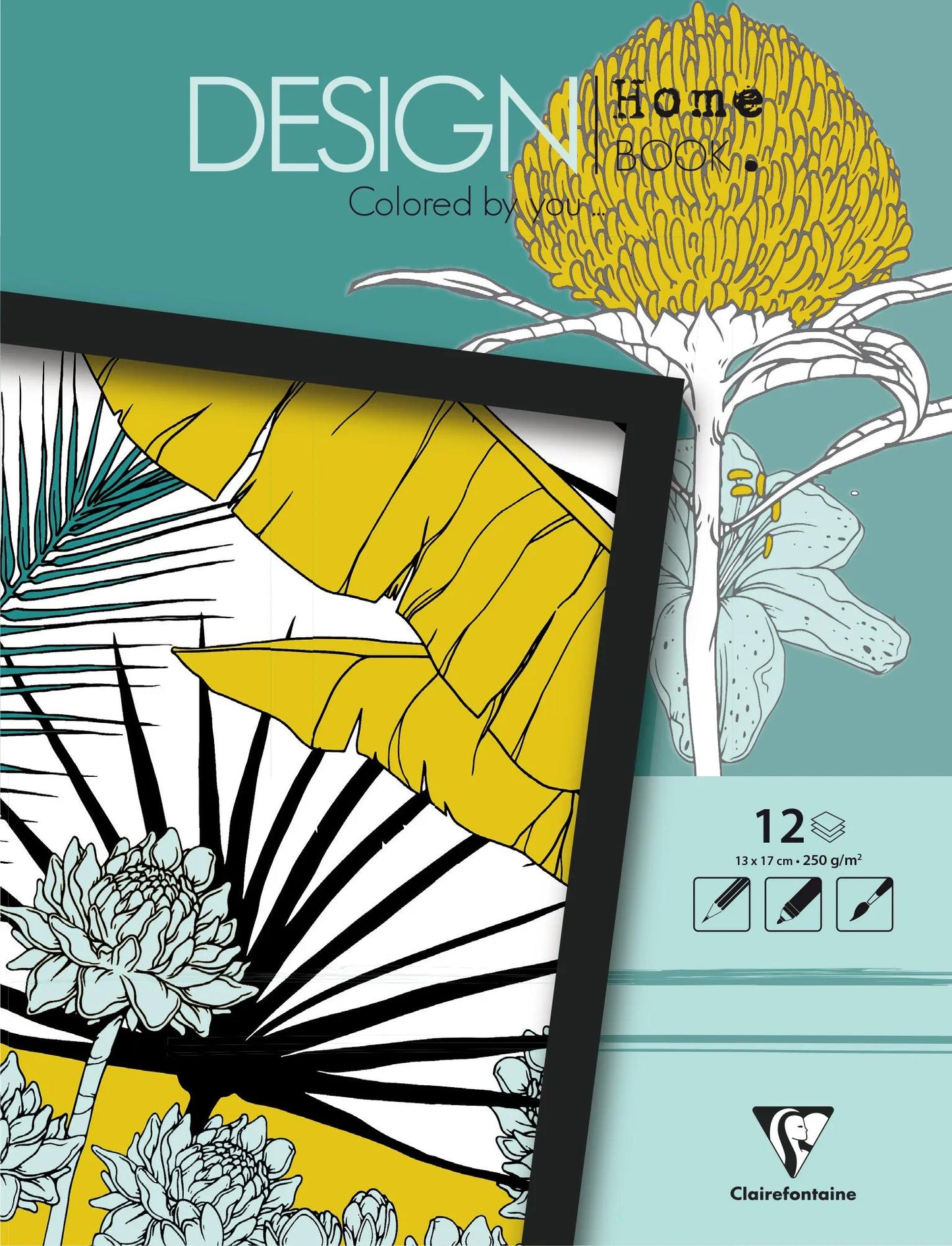 DESIGN HOME BOOK, Block von 12 Blättern 250g/m2 im Format 13x17cm (Paket x5)
