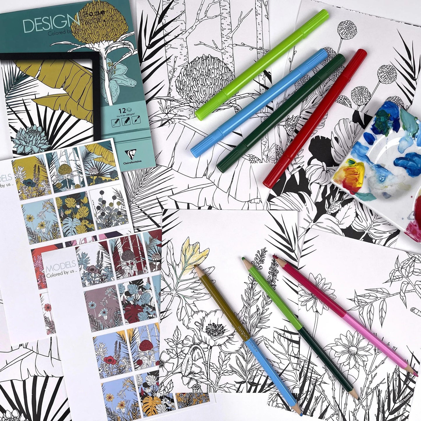 DESIGN HOME BOOK, Block von 12 Blättern 250g/m2 im Format 13x17cm (Paket x5)