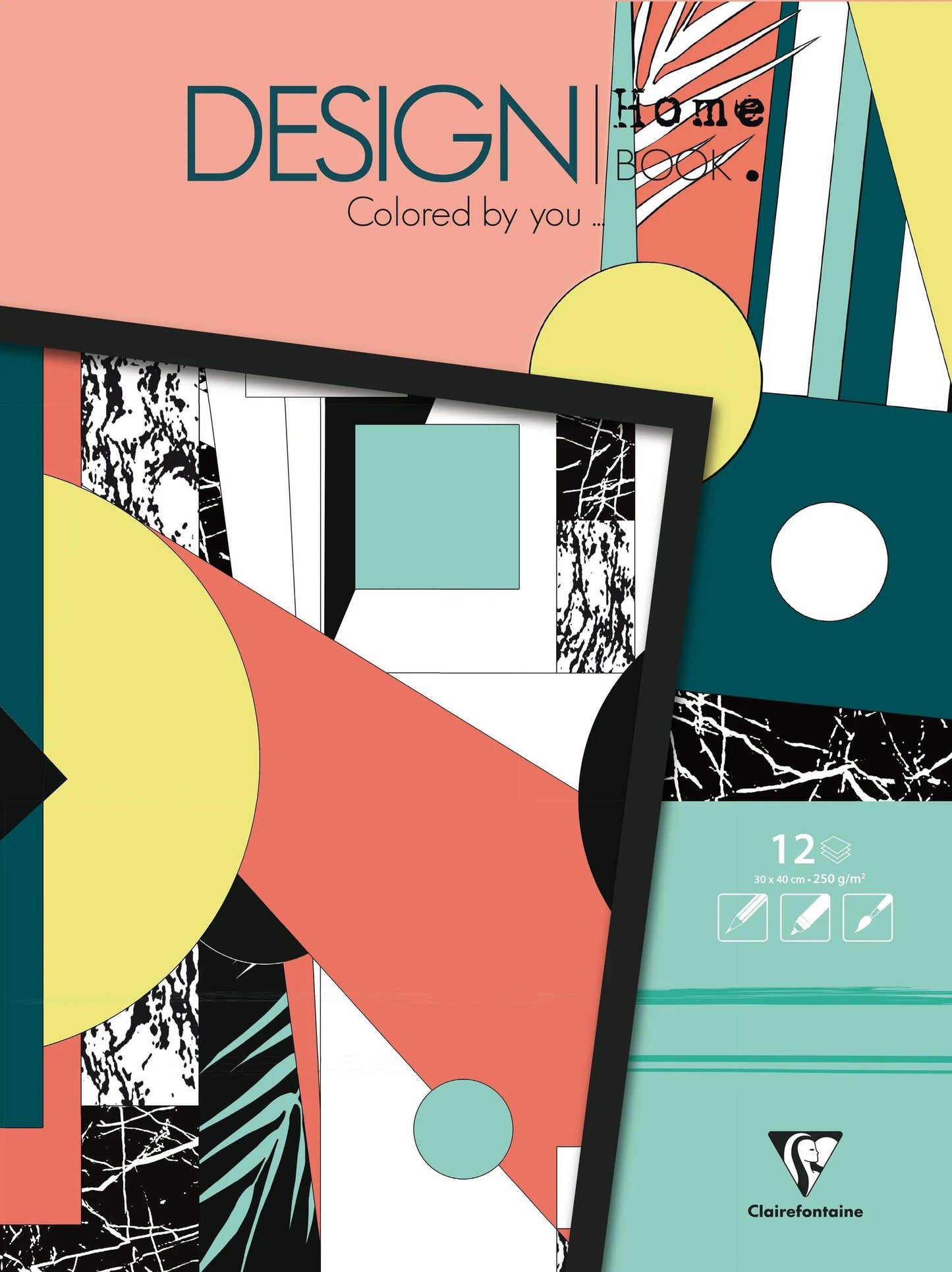 DESIGN HOME BOOK, block of 12 sheets 250g/m2 in format 30x40cm (Pack x5)
