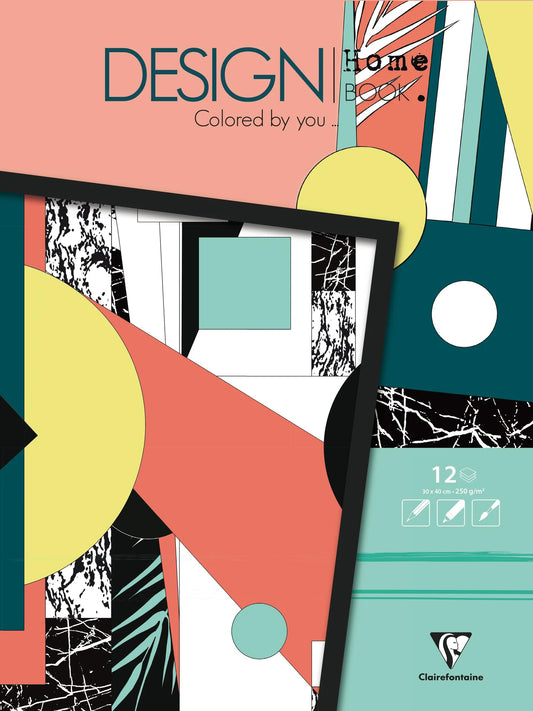 DESIGN HOME BOOK, Block von 12 Blättern 250g/m2 im Format 30x40cm (Paket x5)