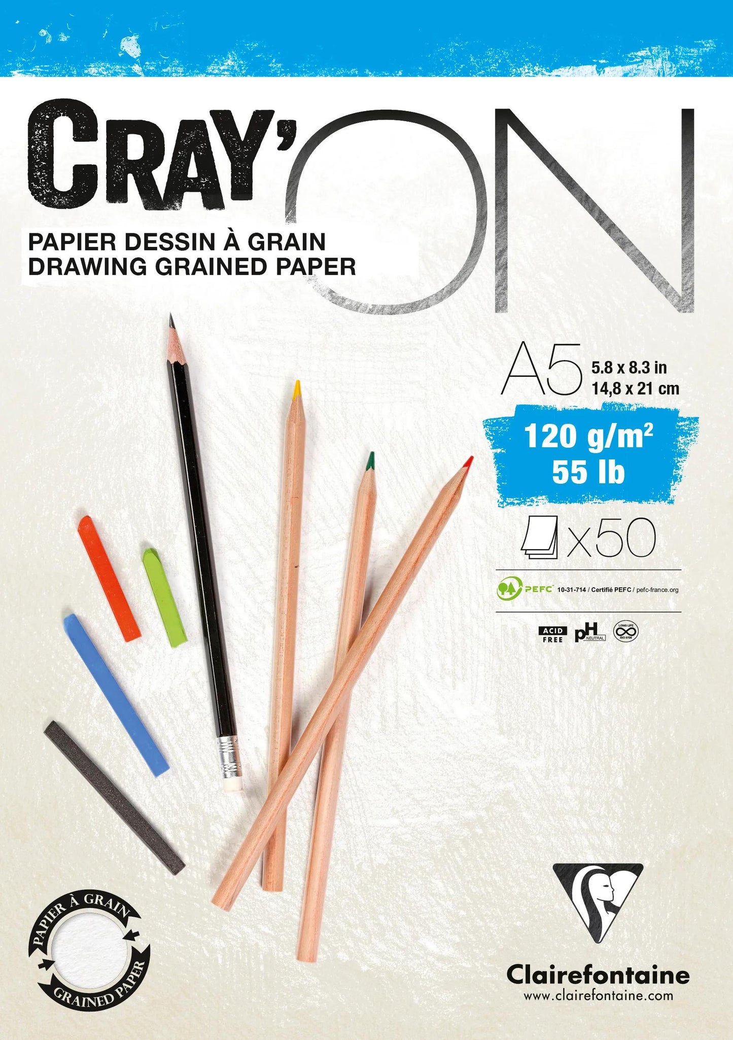 Crayon ON Block verklebt 50F A5 120g (Paket x5)