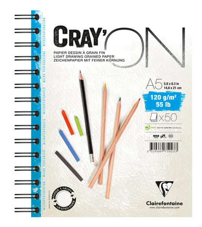 Cray'ON Spiralblock 50F A5 120g (5er-Pack)