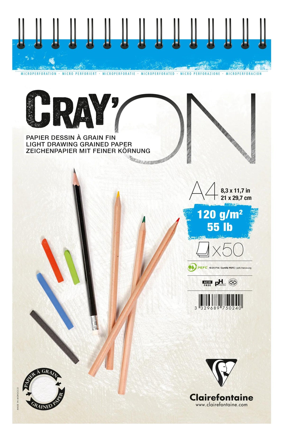 Crayon Spiralblock 50F A4 120g (5er-Pack)