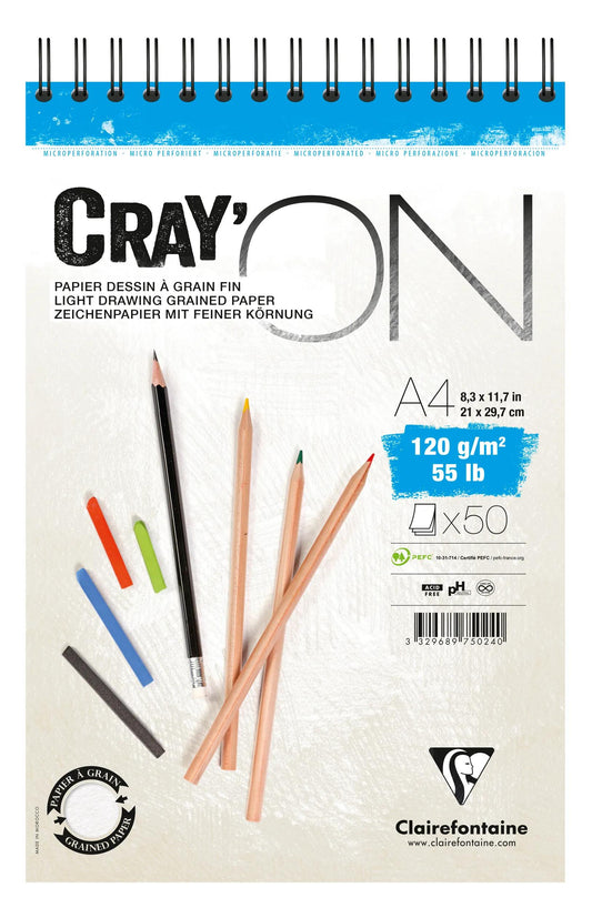 Cray'ON bloc spiralé 50F A4 120g (lot de 5)