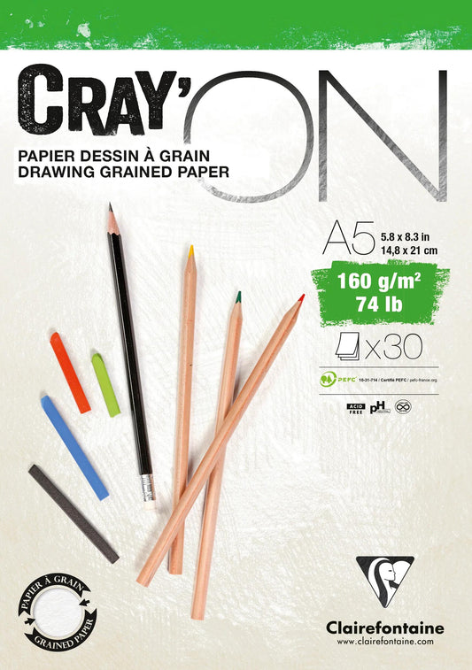 Cray'ON bloc collé 30F A5 160g (Lot x5)