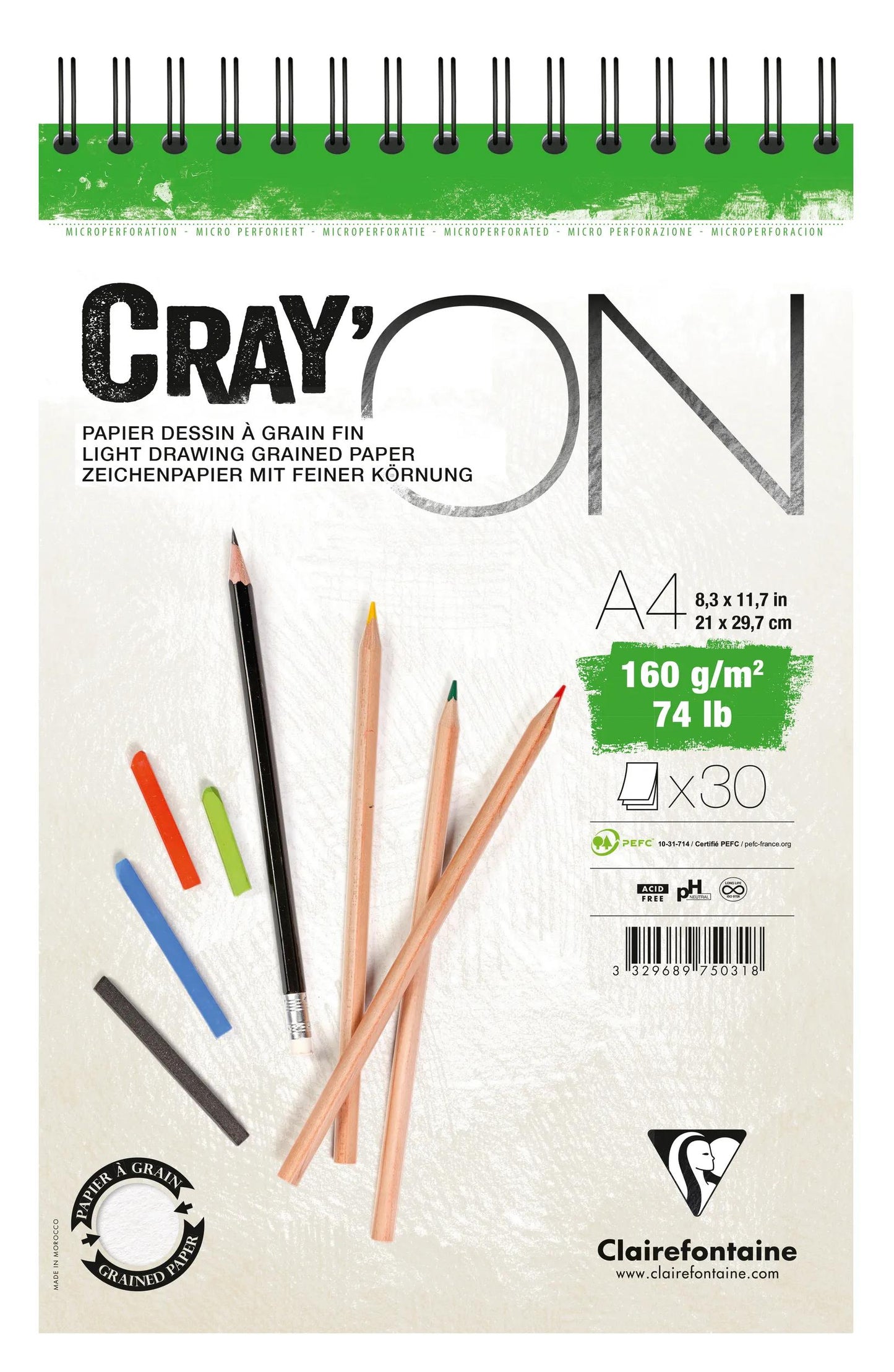 Cray'ON spiral block 30F A4 160g (Pack x5)