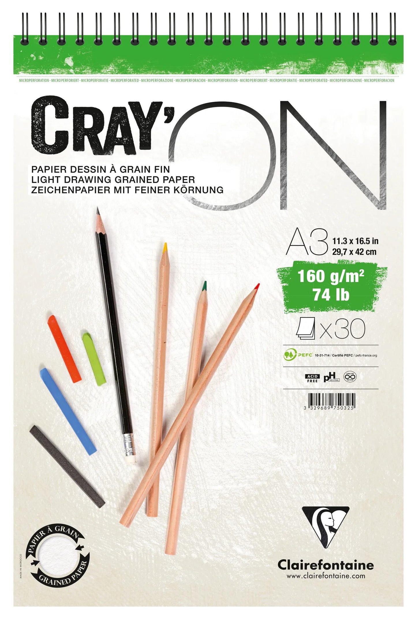 Cray'ON spiral block 30F A3 160g (Pack x5)