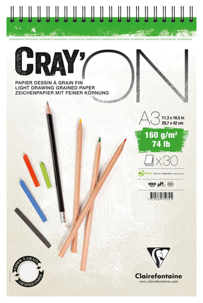 Cray'ON bloc spiralé 30F A3 160g (lot de 5)