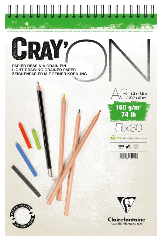 Cray'ON bloc spiralé 30F A3 160g (lot de 5)