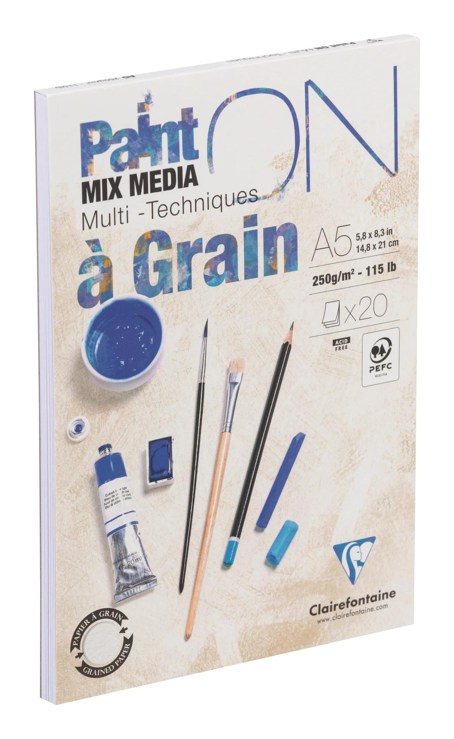 Blocco di grano Paint'ON incollato 20F A5 250g (Pacchetto x4)