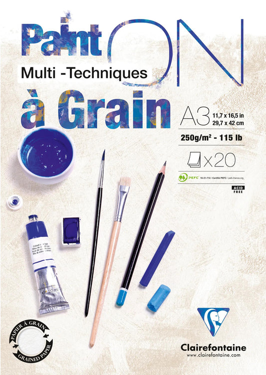Paint'ON à grain bloc collé 20F A3 250g (lot de 2)