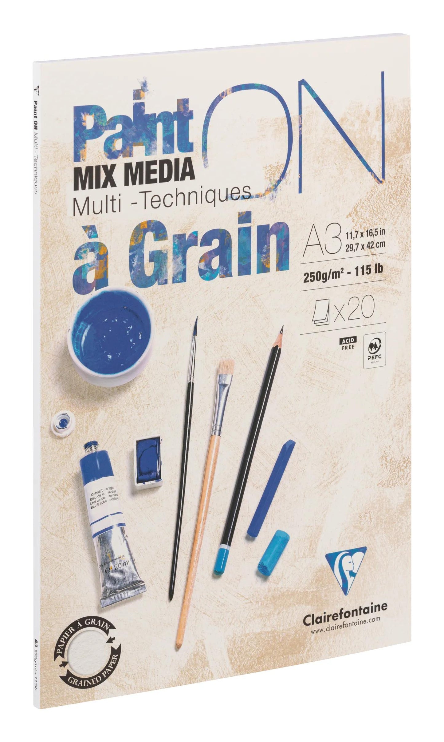 Blocco di grano Paint'ON incollato 20F A3 250g (Pacchetto x2)