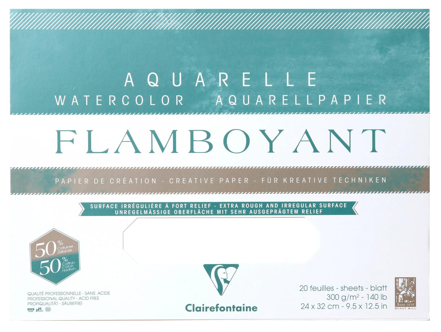 Flamboyant block glued 4 sides 20F 24x32cm 300g (Pack x2)