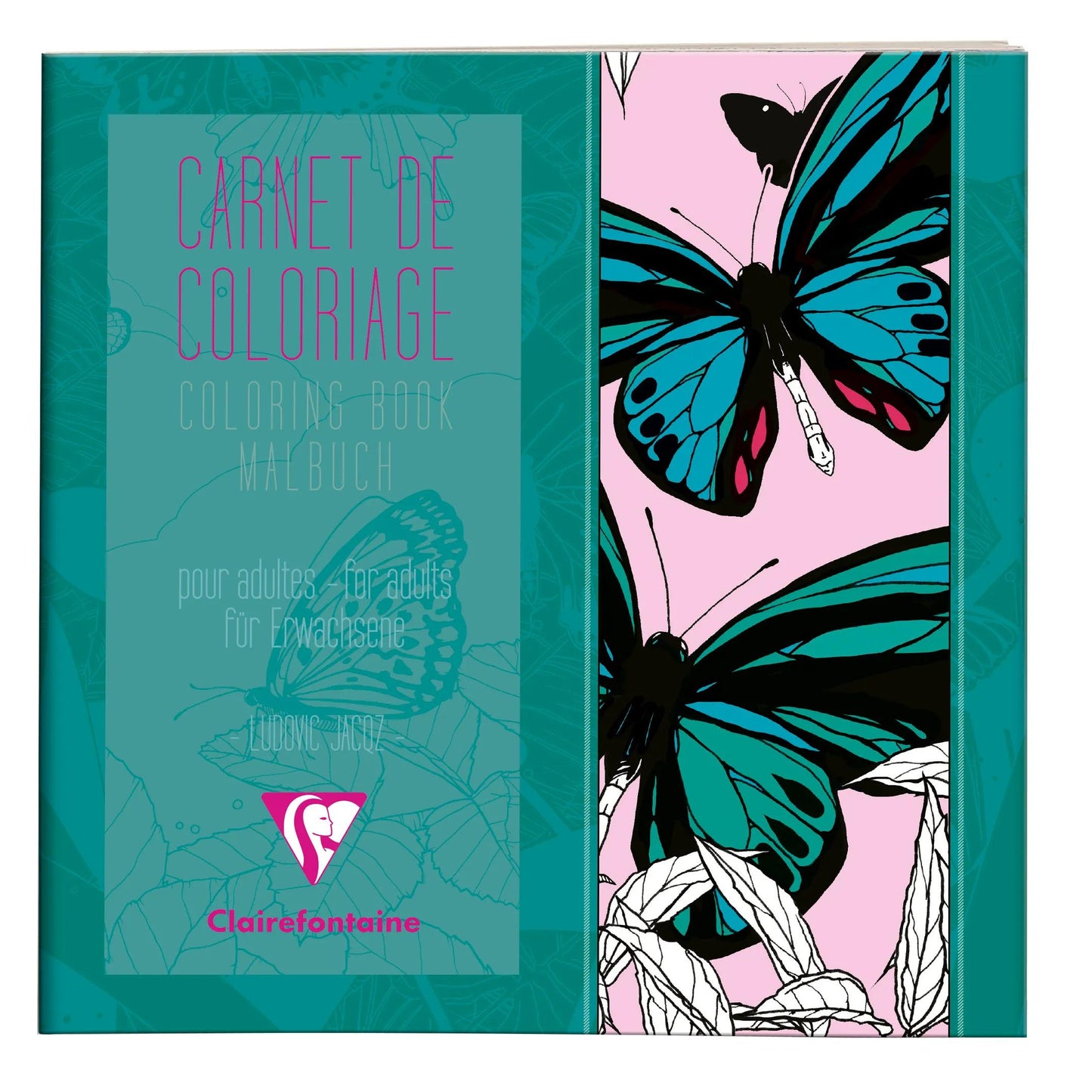 COLORING, libretto di 36 pagine 120g/m2 in formato 20x20cm - Farfalle (Pacchetto x5)