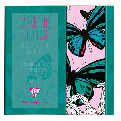 COLORIAGE, Carnet de 36 pages 120g/m² au format 20x20cm - Papillons (lot de 5)