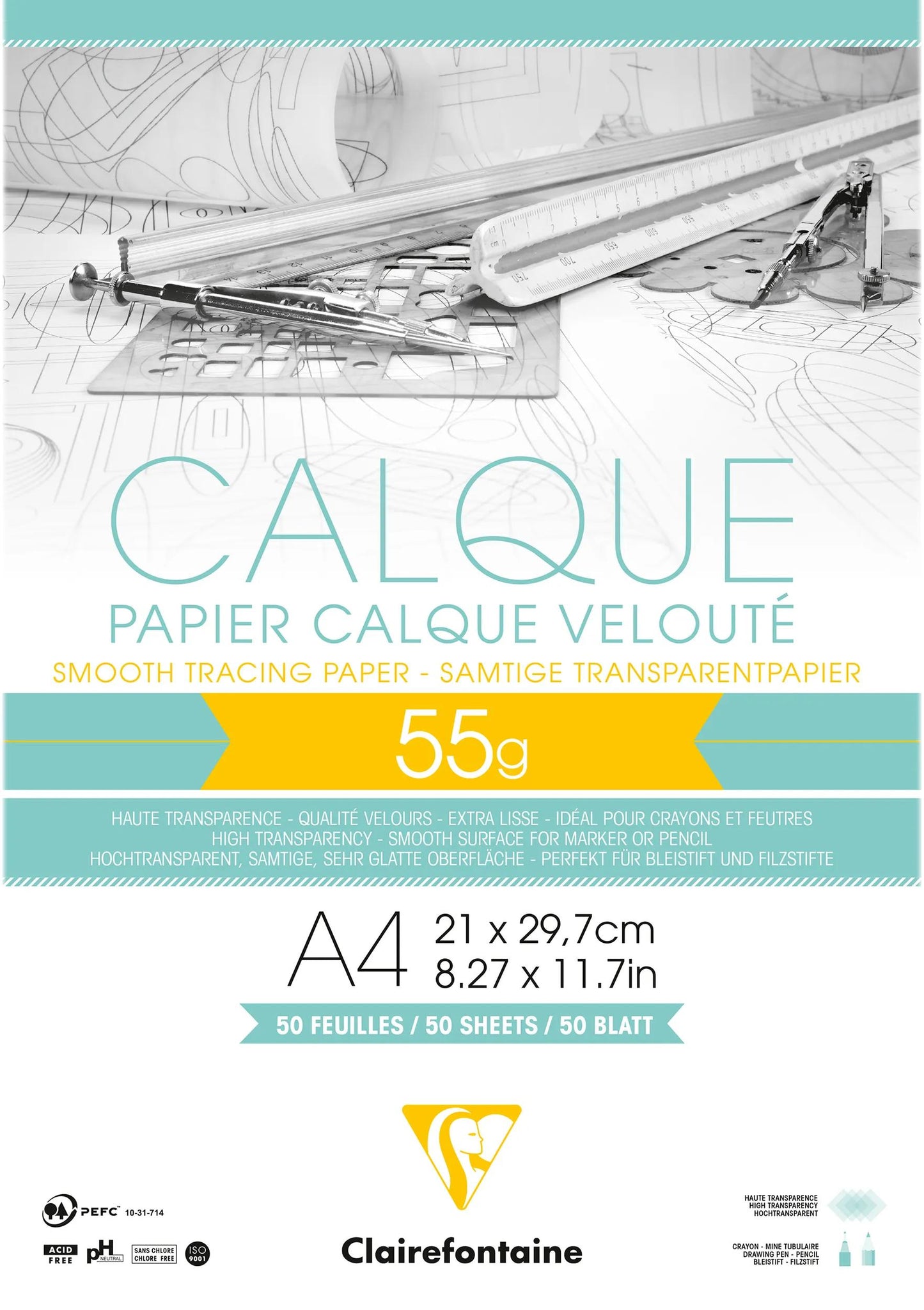 Paper Layer block glued 50F A4 55g (Pack x5)