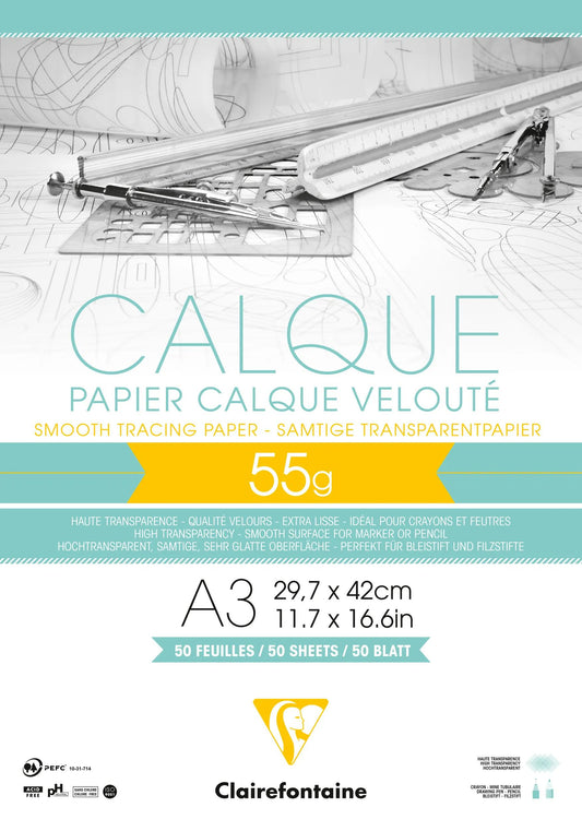 Papierschichtblock verklebt 50F A3 55g (5er-Pack)