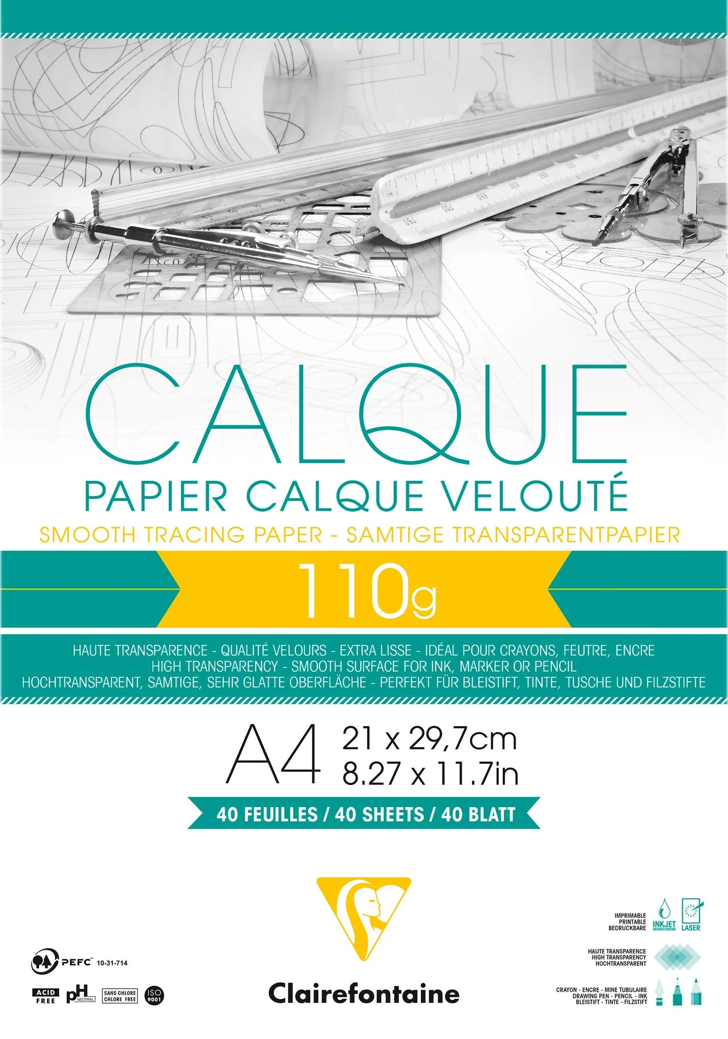 Paper Layer block glued 40F A4 110g (Pack x5)