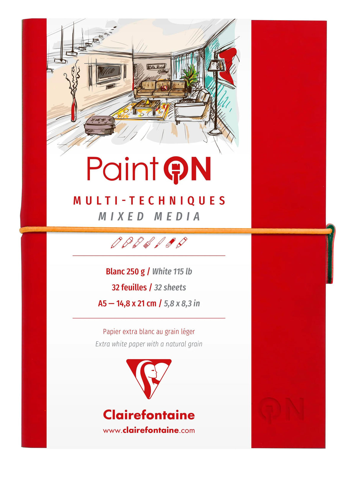 Paint'ON Notebook genäht 32F A5 250g - Rot (2er-Pack)