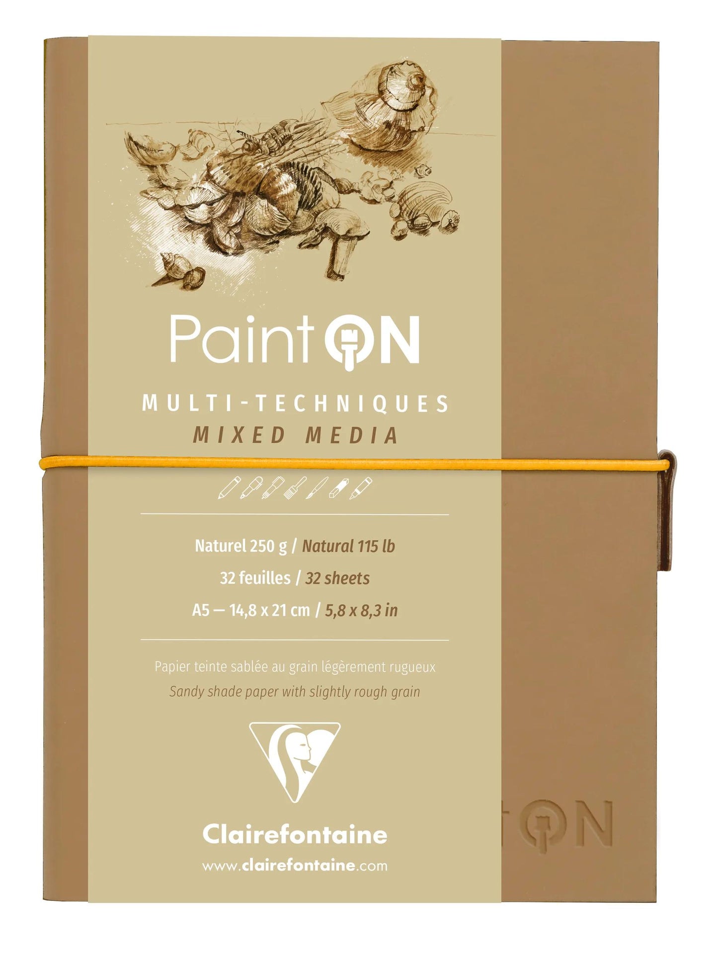 Paint'ON Naturel carnet cousu 32F A5 250g - Beige (Lot x2)