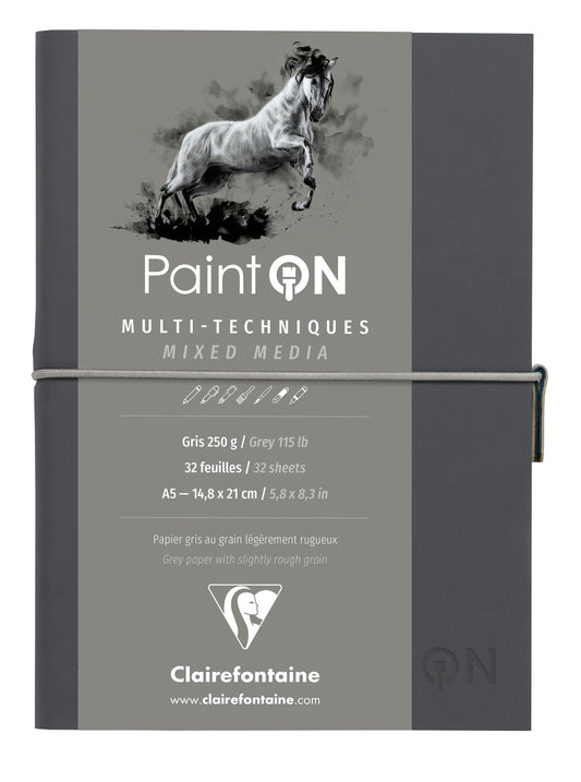 Malen Graues Notebook genäht 32F A5 250g - Grau (2er-Pack)