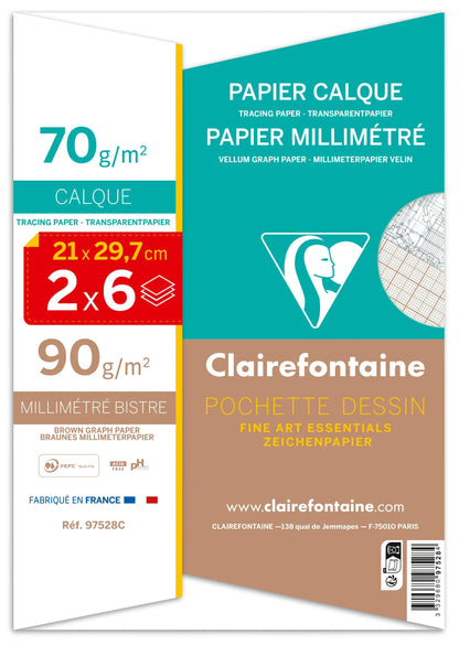 Borsa a strati Vélin Millimetré e millimetro 2x6F A4 70g (confezione da 10)
