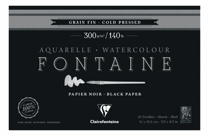 Fountain Black block glued 4 sides 20F 14x21,6cm 300g fine grain