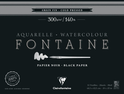 Fountain Black block glued 1 side 12F 48,3x63,5cm 300g fine grain